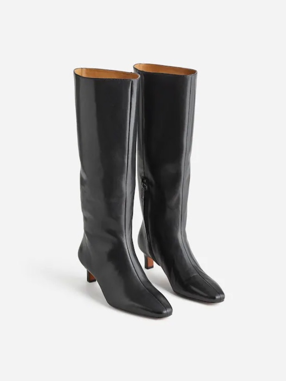 Madewell The Dimes Kitten-Heel Knee-High Boot in Black Leather 8 M $298 NR832 - Picture 2 of 7